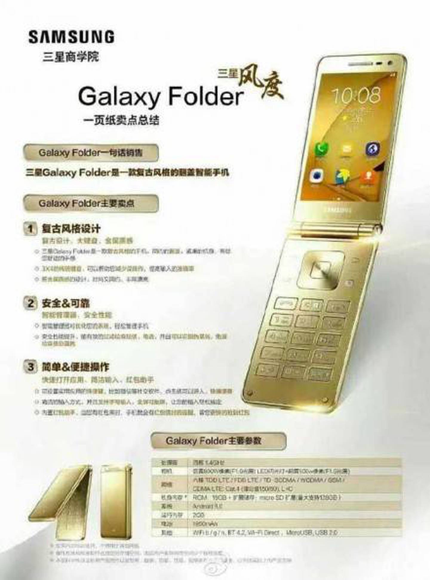Filtran imágenes de Samsung Galaxy Folder 2