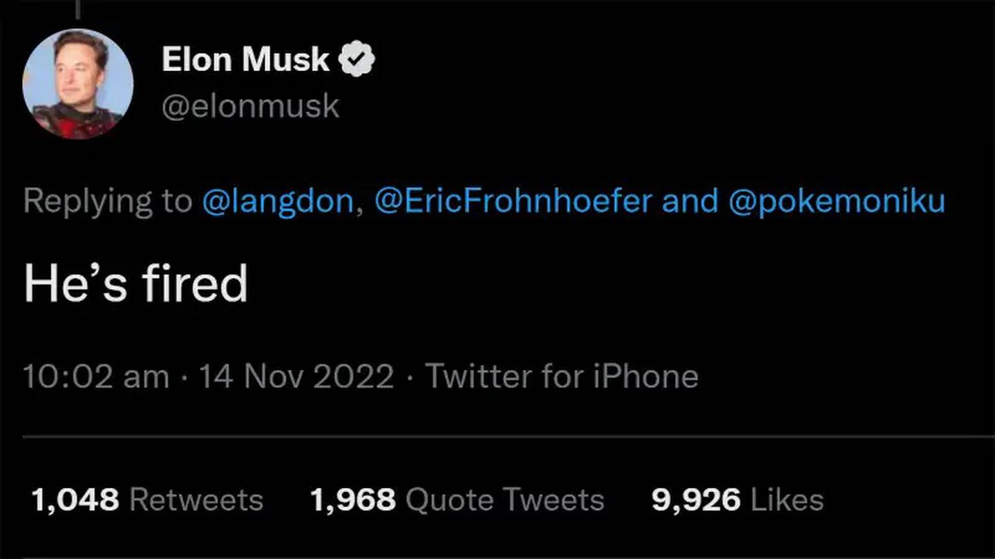 Elon Musk Fired