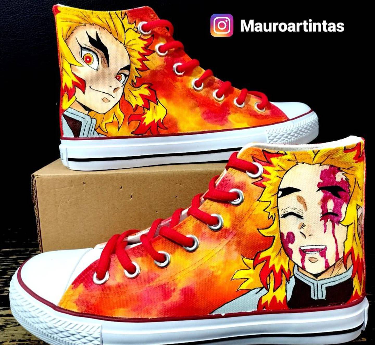 Algunas muestras del arte de Mauricio Cubillos en las zapatillas Converse.
