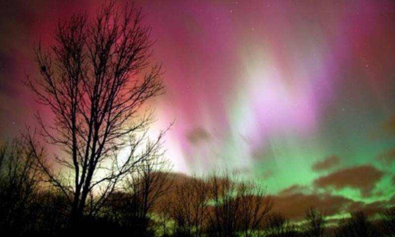 Aurora boreal sobre Estados Unidos