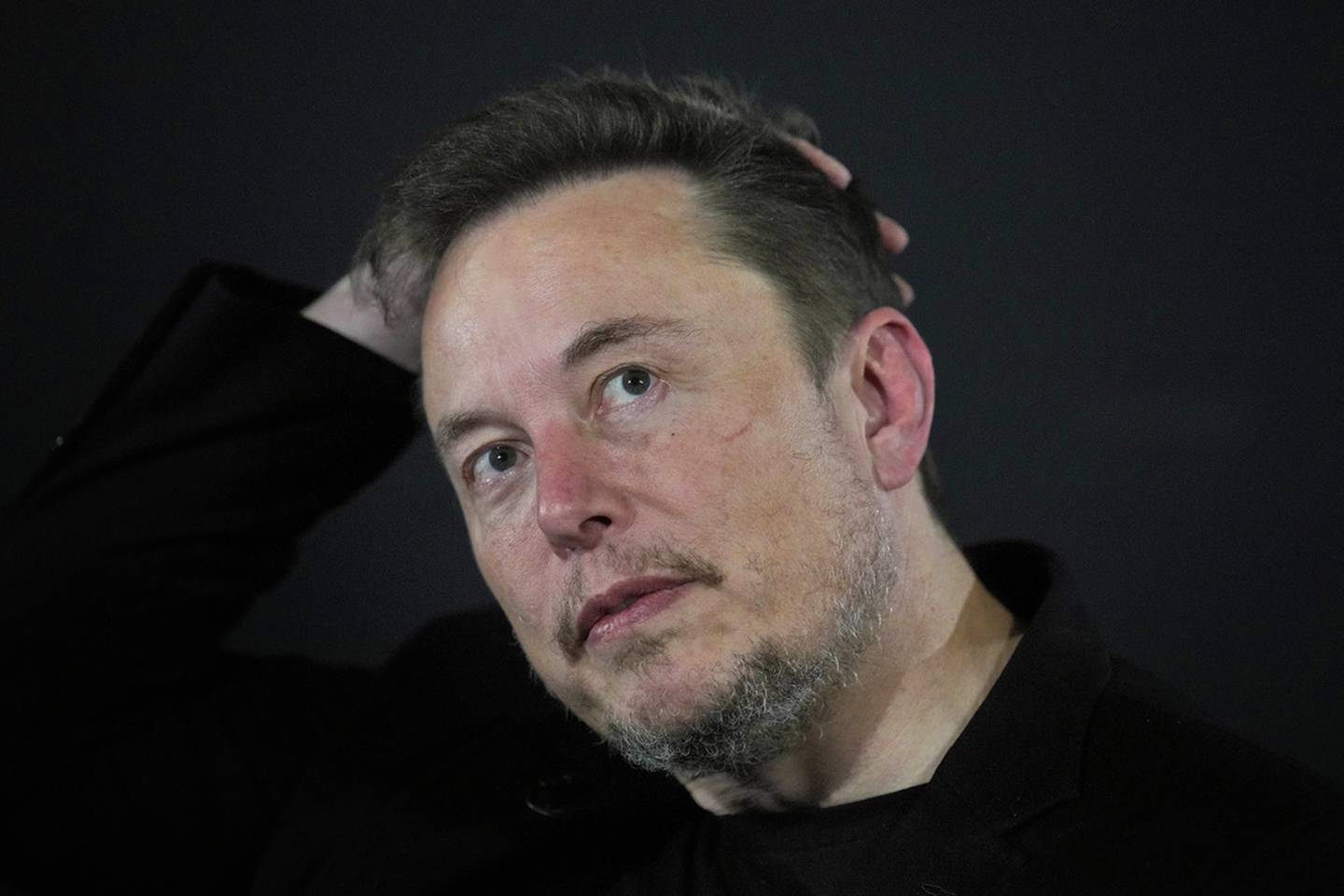 Businessman Elon Musk during a conversation with British Prime Minister Rishi Sunak in London, Nov. 2, 2023. (AP Photo/Kirsty Wigglesworth, Pool, File)