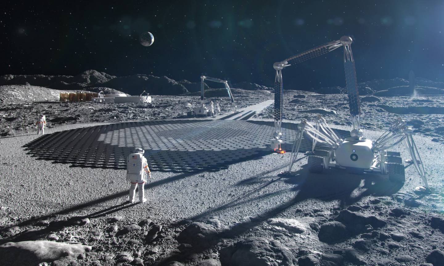 Imagen idealizada de una base de la NASA en la Luna