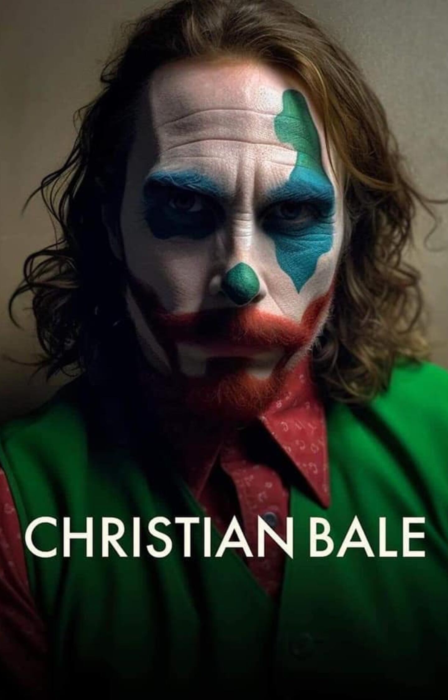 El actor Christian Bale que interpretó a Batman, luciría de esta manera si fuera el Joker según la Inteligencia Artificial
