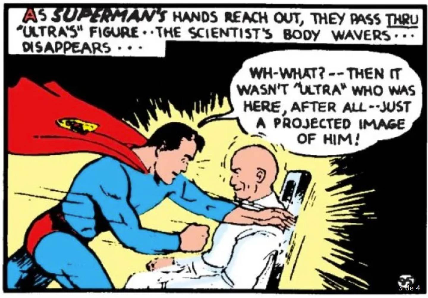 Diálogo sacado de Action Comics #13 entre Superman y Ultra-Humanidad.
