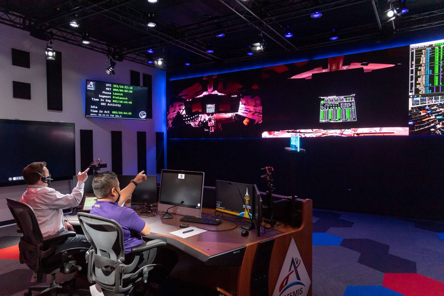 El Centro de Control en el Centro Espacial Johnson de la NASA.