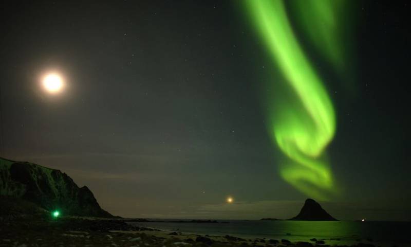 Las auroras boreales son consecuencia de la interacción entre los elementos espaciales y el campo magnético
