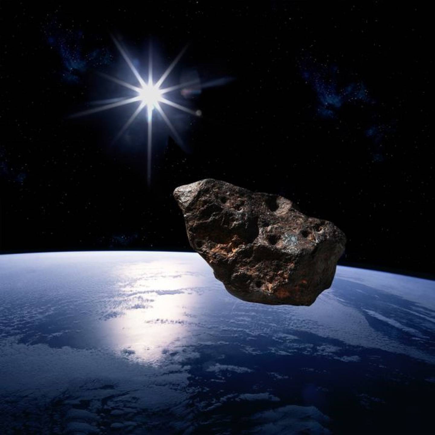 Representación artística de un asteroide