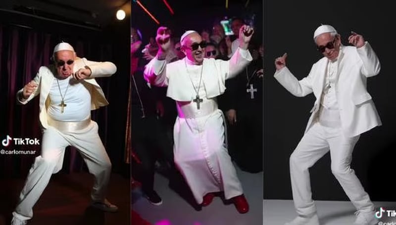 Imágenes generadas por Inteligencia Artificial del Papa Francisco bailando hip-hop.