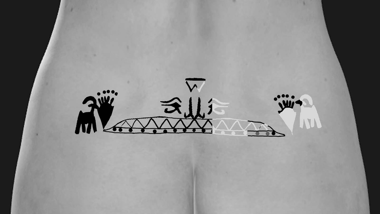 Reproducción de un tatuaje en el antiguo Egipto