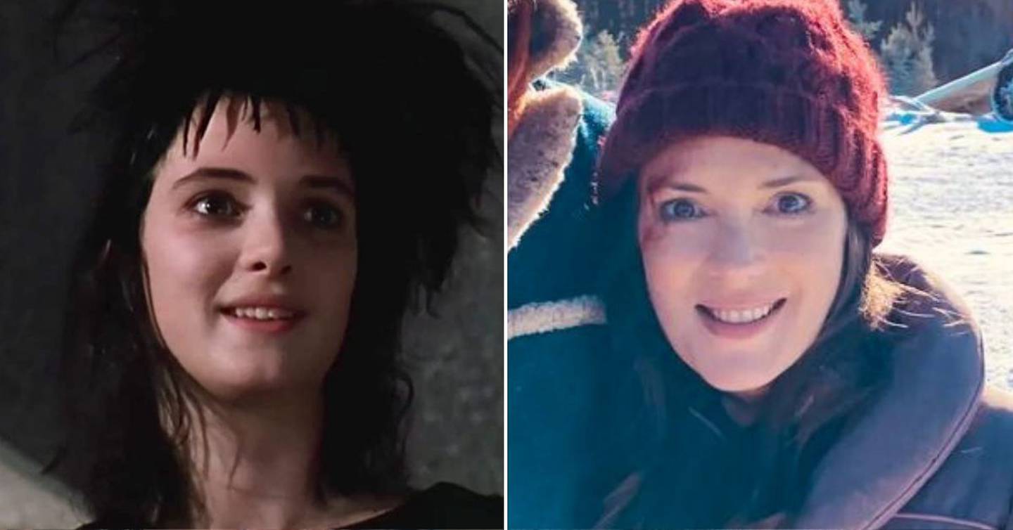 Winona Ryder in 'Beetlejuice' and today