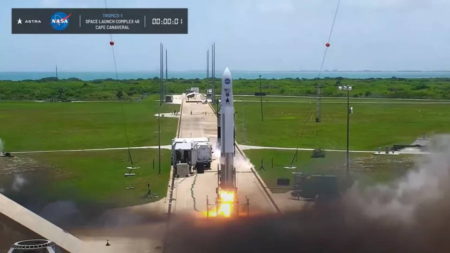Cohete de Astra en su prueba de despegue (junio, 2022)