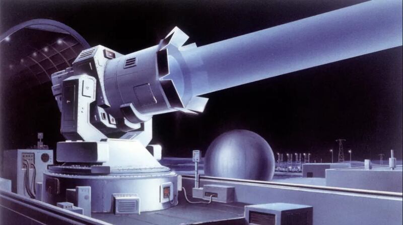 Artistic rendition of a Soviet space laser.