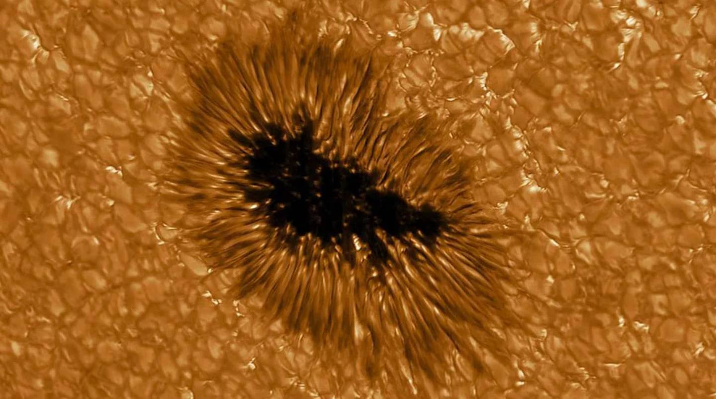 Close-up image of a sunspot