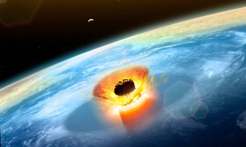 Meteorito estrellándose contra la Tierra