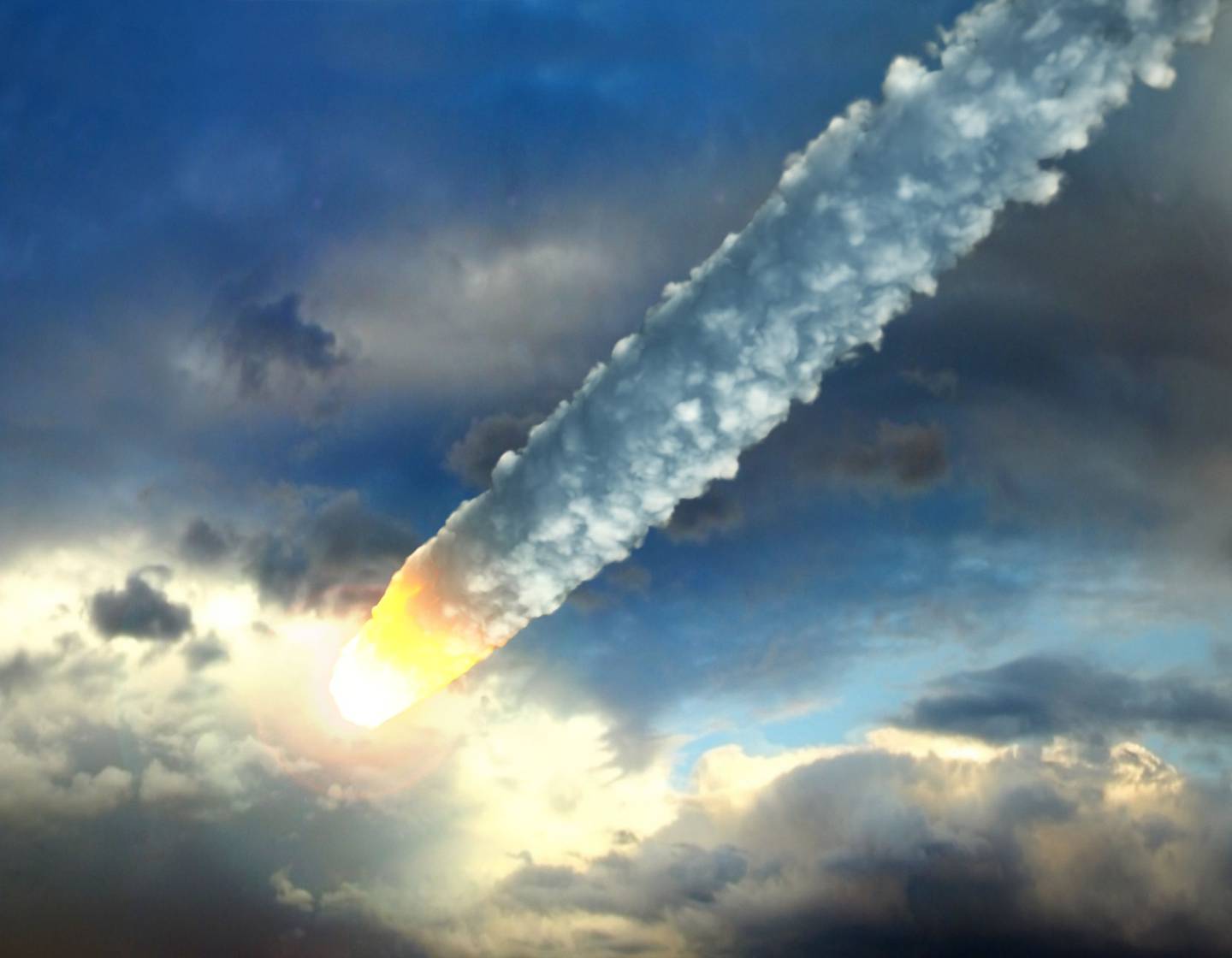 Imagen generalizada de un meteoro entrando en la Tierra.