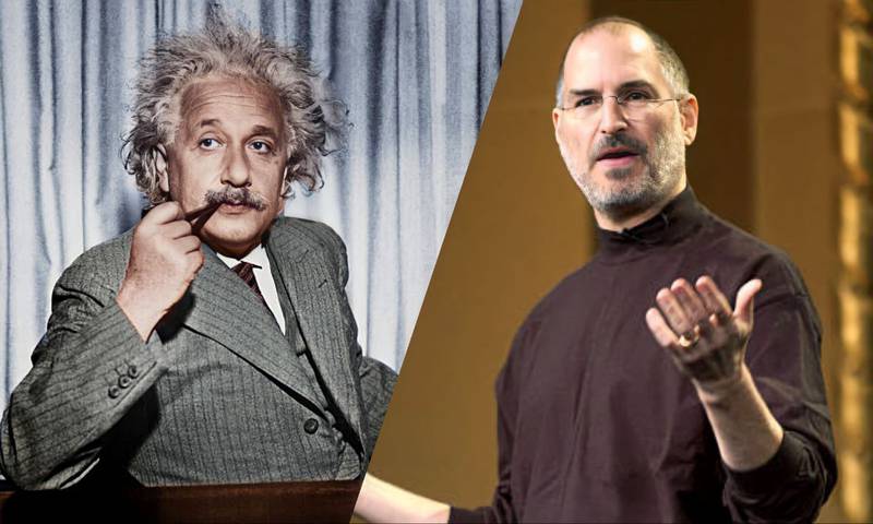 Albert Einstein y Steve Jobs