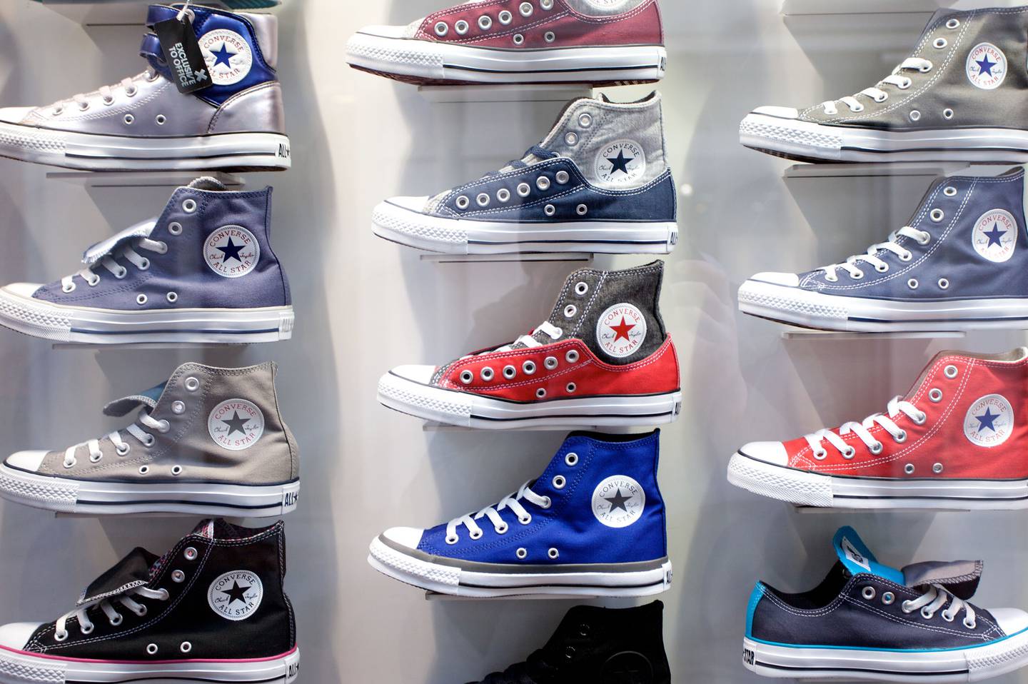 Converse Chuck Taylor All Star sneakers at a sale in London.