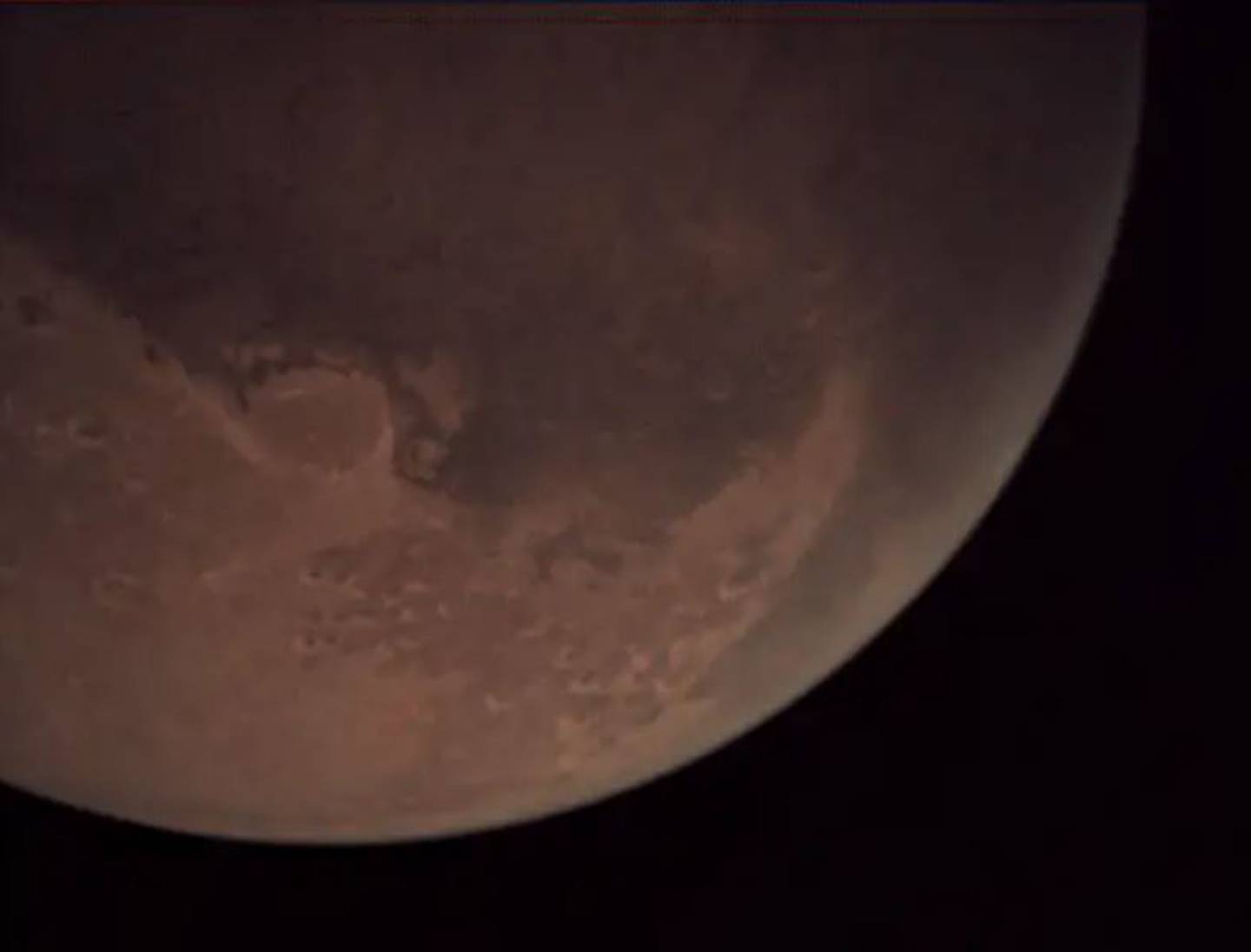 Imagen de Marte tomada desde una altitud de 4708,20 km.| Imagen: ESA/VMC La cámara web de Marte