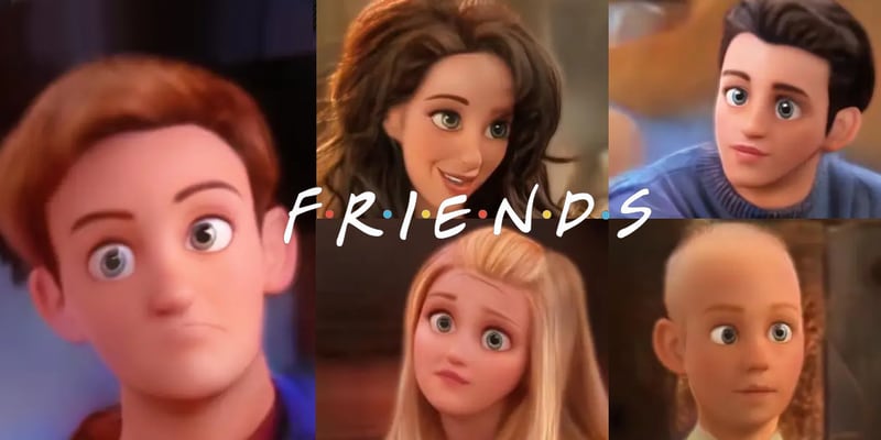 Una Inteligencia Artificial ha convertido al reparto principal de Friends en personajes animados que parecen diseñados por la gente de Pixar.