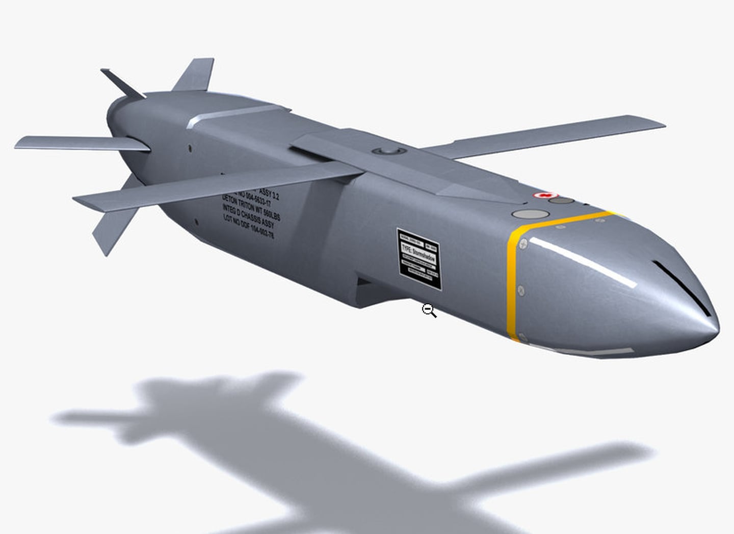 Una ilustración realizada en 3D que muestra cómo es el misil Storm.