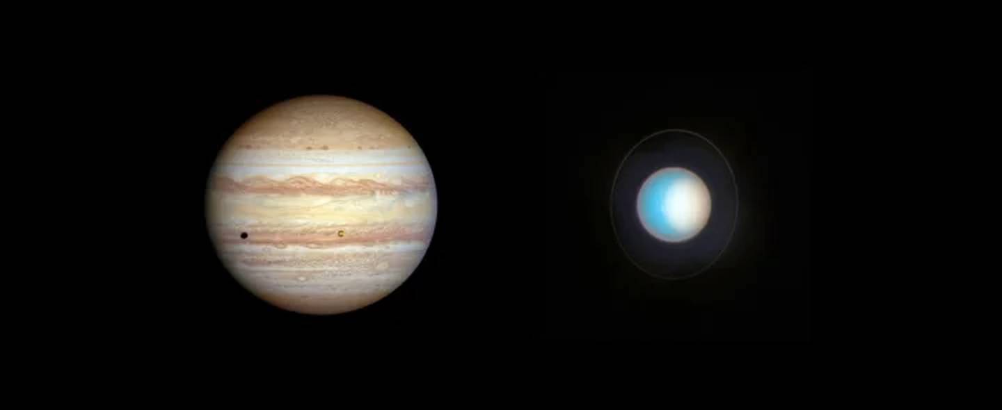 El ambiente avanza a un ritmo distinto en Júpiter y Urano. El telescopio Hubble ha documentado la evolución del cambio en su clima.