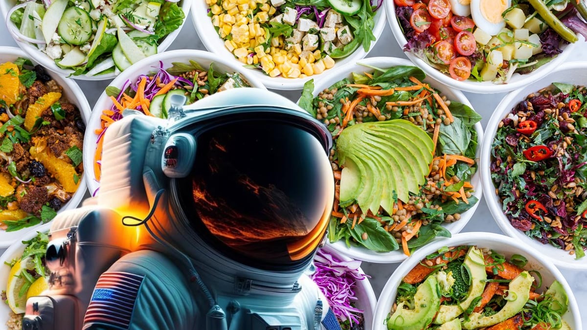 Astronautas comidas. Composición: Alberto Sandoval