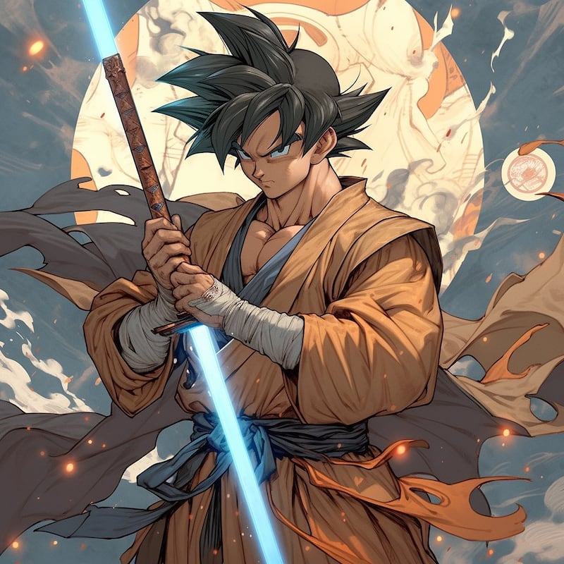 Goku como Caballero Jedi. @SenpaiCrusade