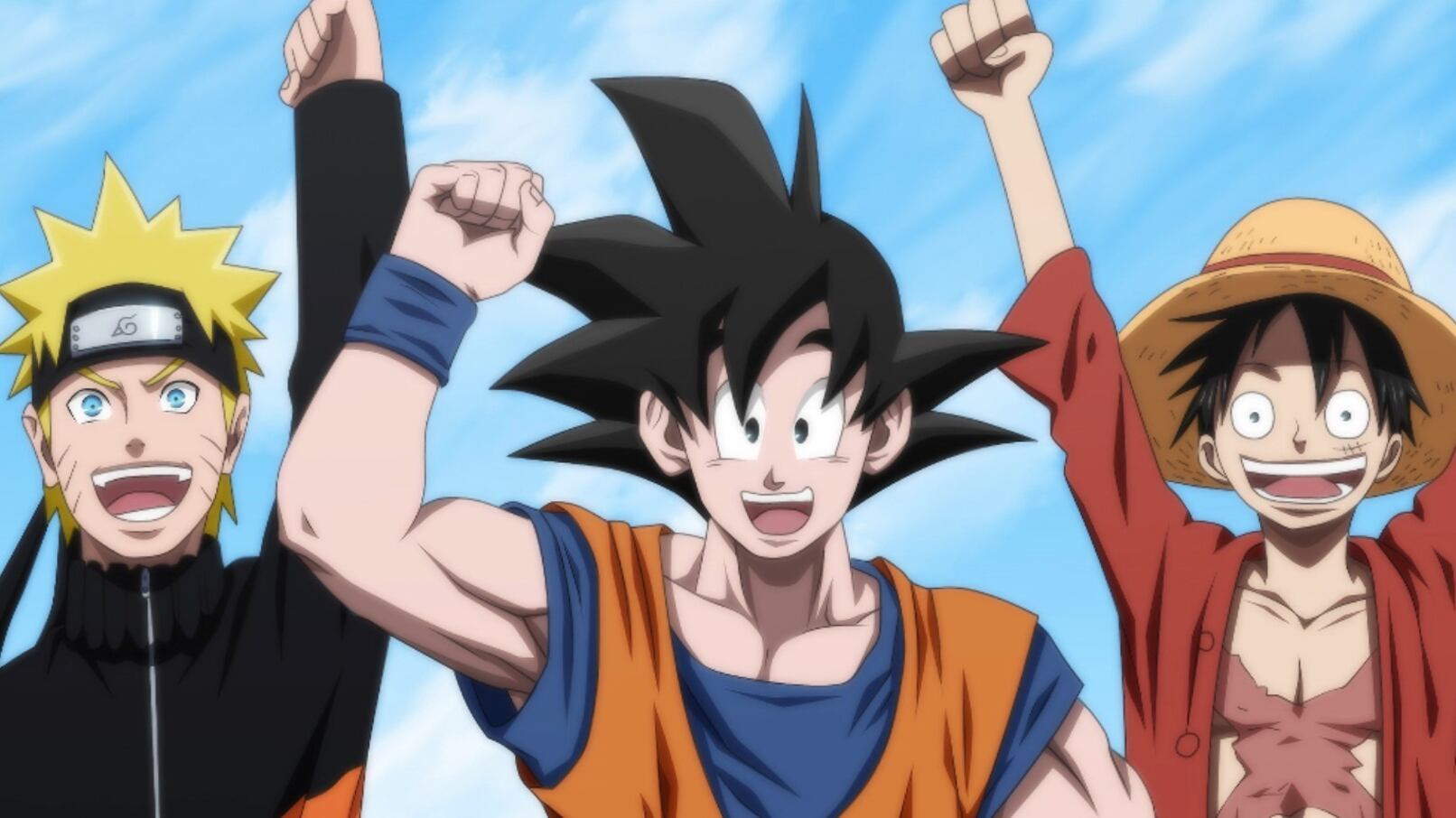 Naruto, Goku y Luffy