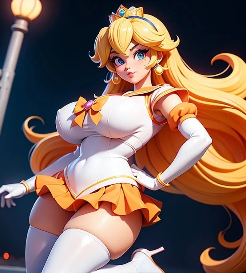 Princesa Peach y Sailor Venus Twitter @Tiffanyblobs