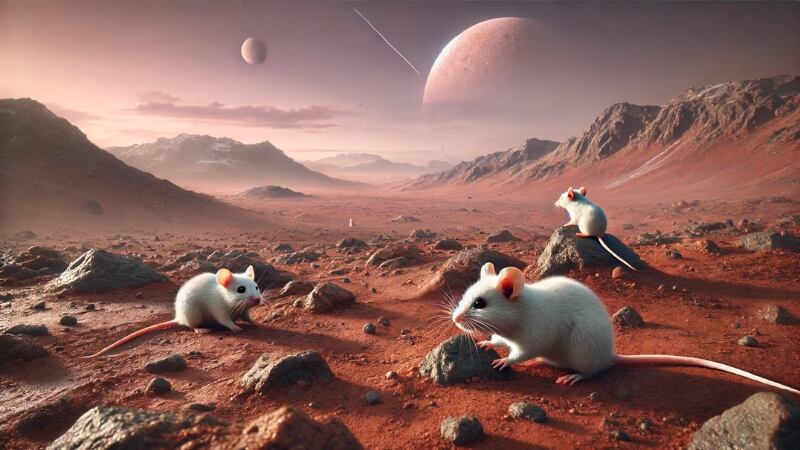 Ratones en Marte | Imagen creada por DALL-E