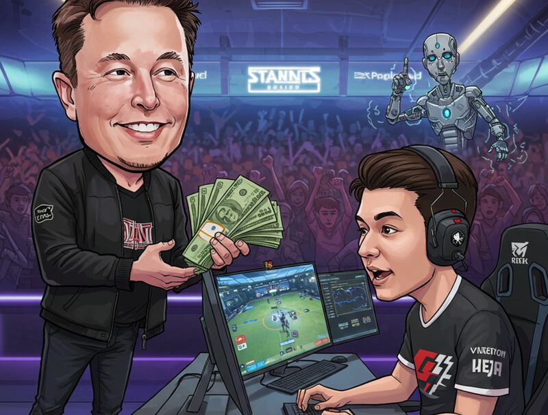 Elon Musk pagando a jugadores / NanoBanana x FW