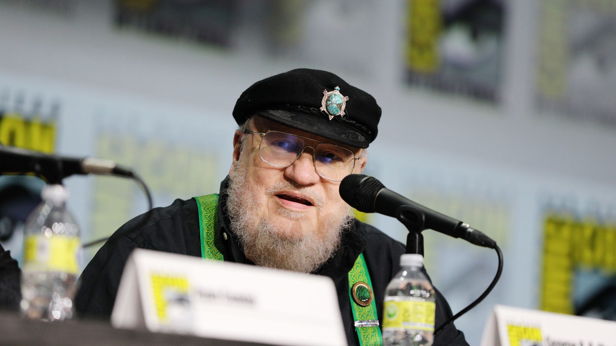 El autor de House of the Dragon durante su presentación en la Comic Con 2022.