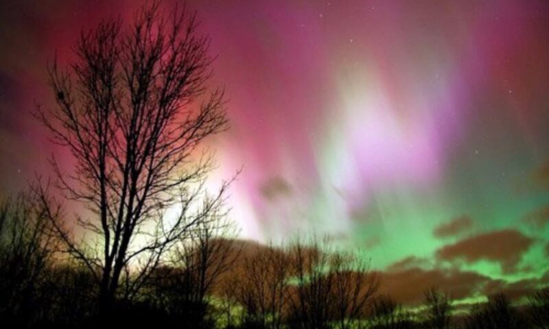 Aurora boreal sobre Estados Unidos