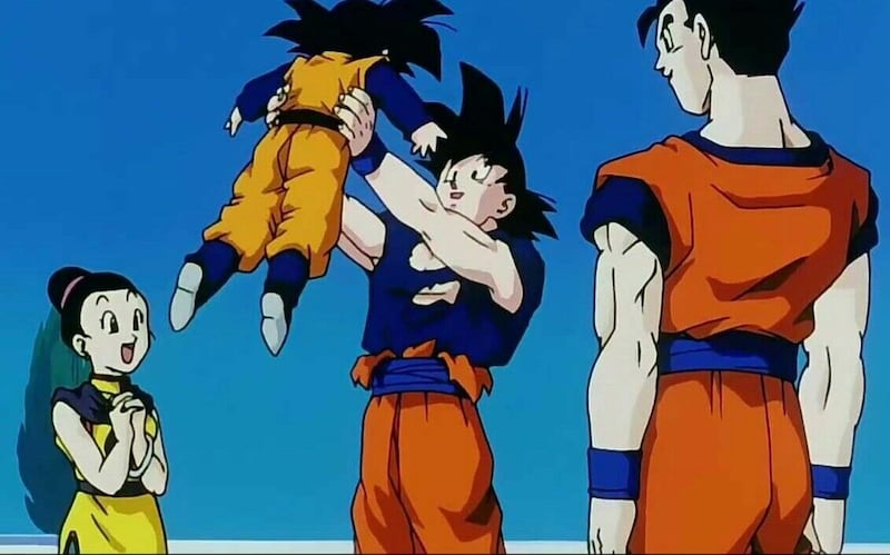 Goku, Goten, Milk y Gohan Dragon Ball Z