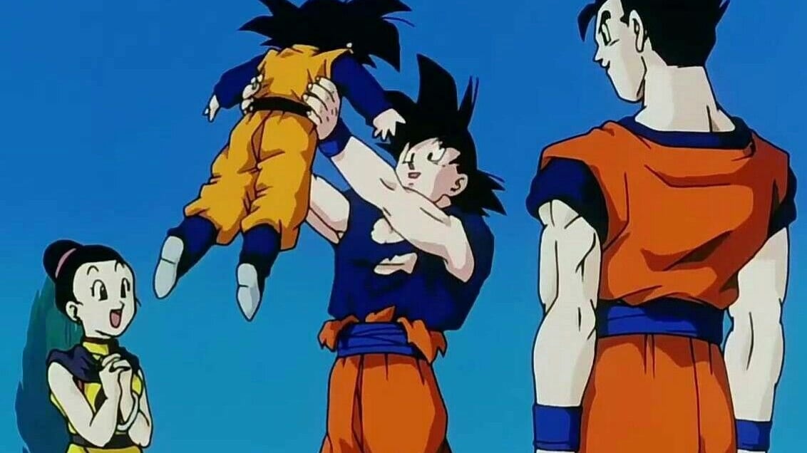Goku, Goten, Milk y Gohan Dragon Ball Z