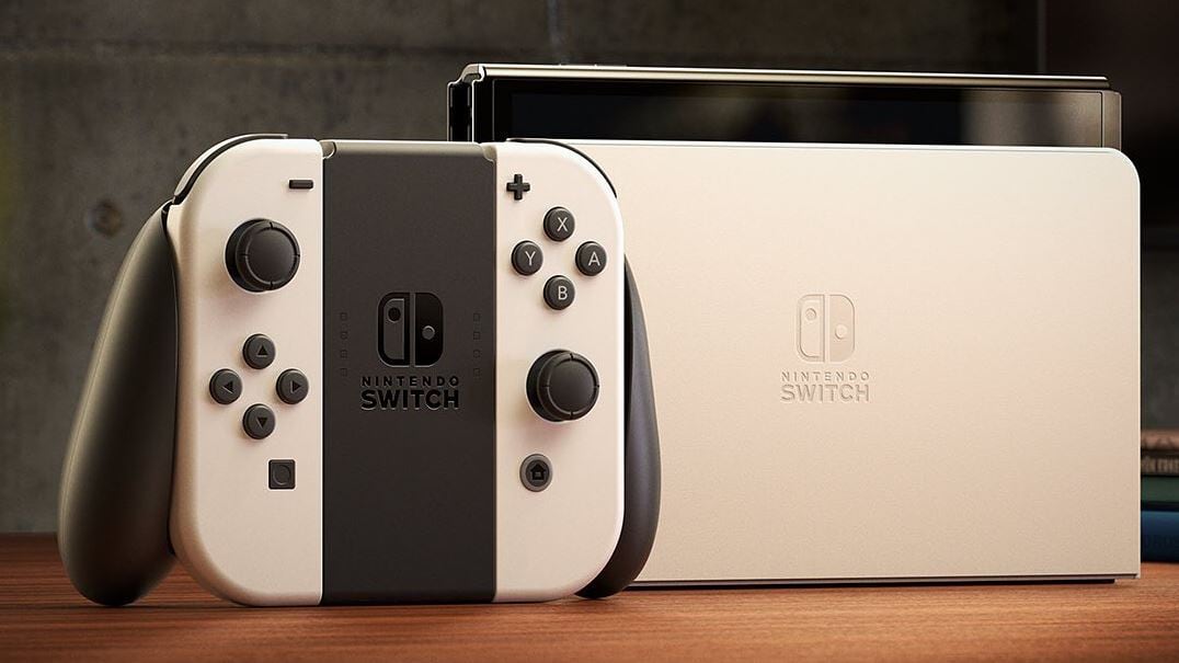 El Nintendo Switch OLED está disponible en blanco y en azul y rojo neón.