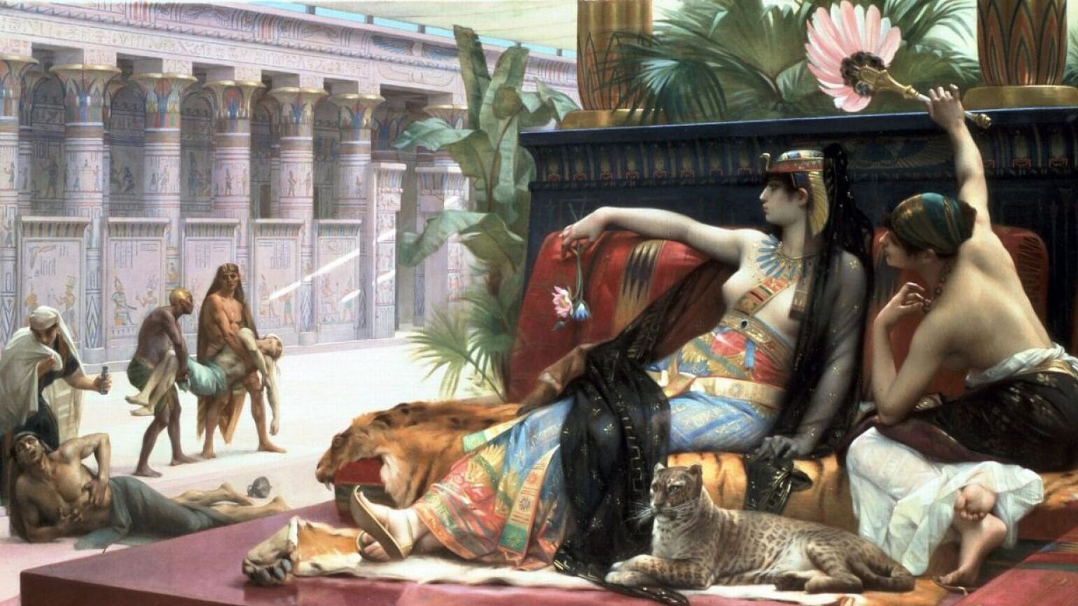 Pintura de Lawrence Alma-Tadema sobre Cleopatra