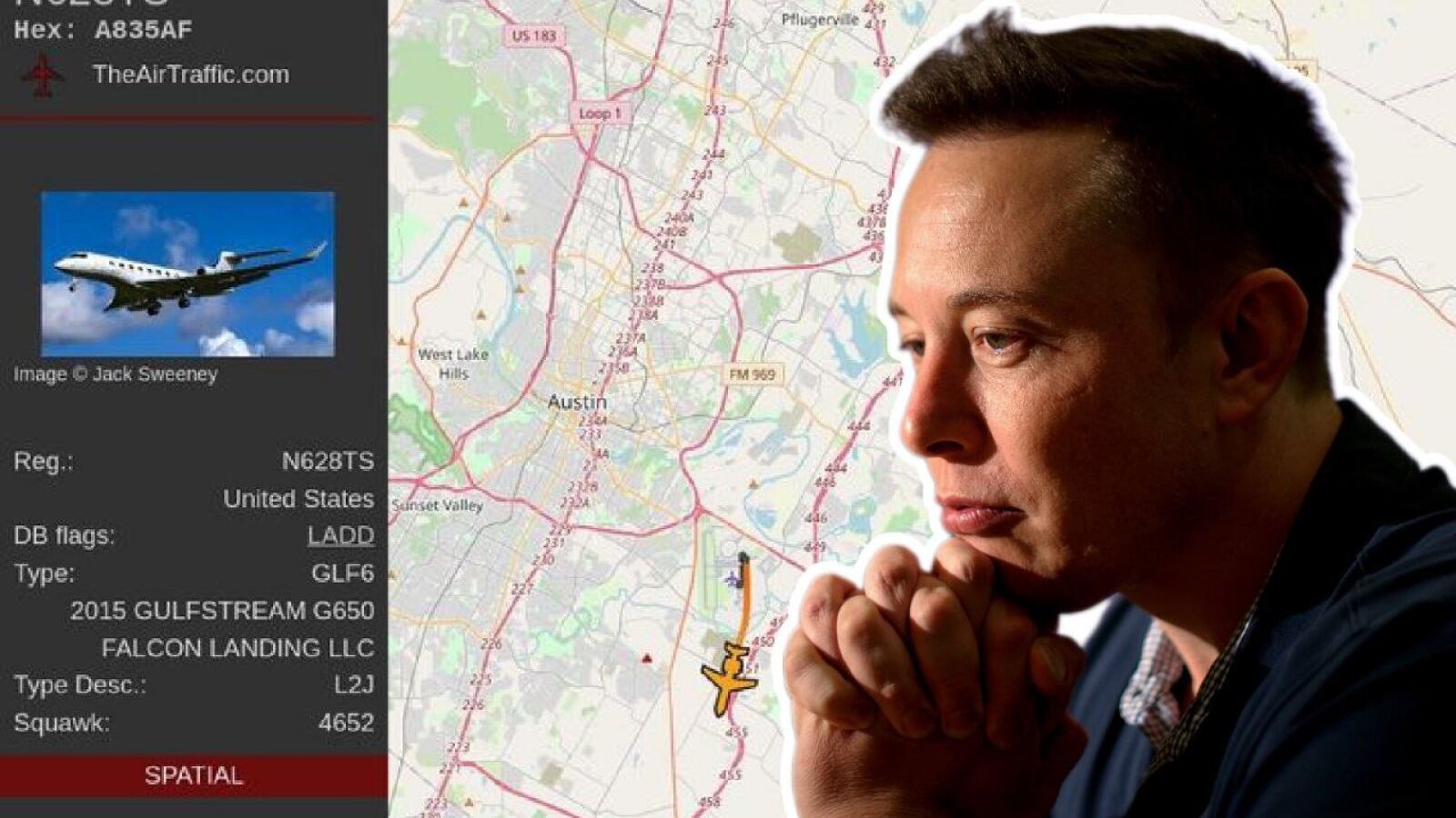 Volvió la cuenta que rastrea el jet de Elon Musk... pero en Threads