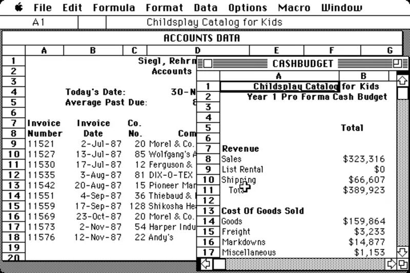 Excel en 1985