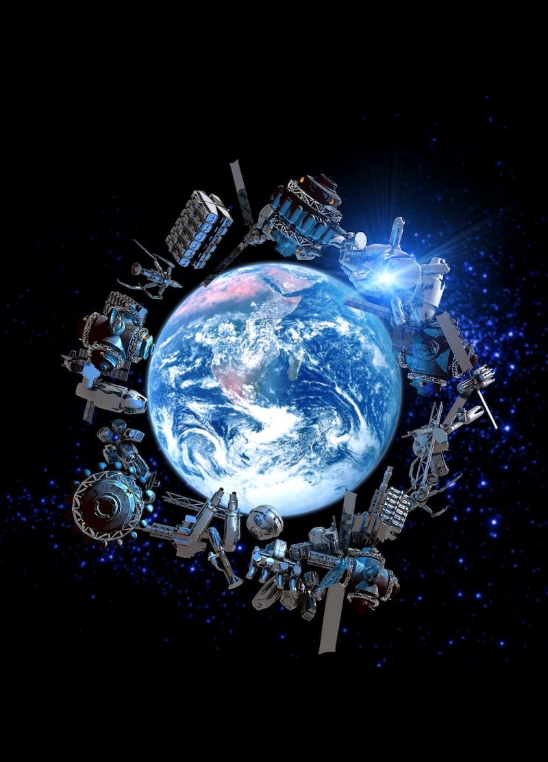Ilustración genérica acerca de la basura espacial rodeando a la Tierra.