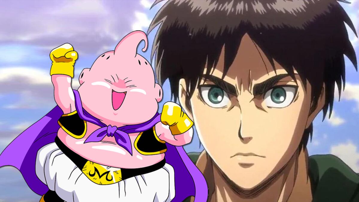 Majin Boo de Dragon Ball Z y Eren Jaeger de Attack on Titan se unen en un mismo universo gracias a este FanArt de Hsuan_diamond.
