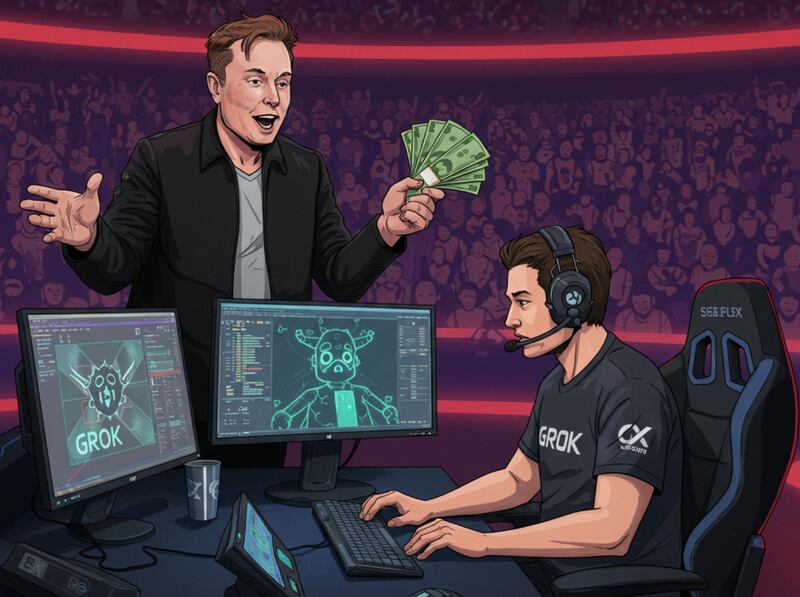 Elon Musk pagando a jugadores / NanoBanana x FW