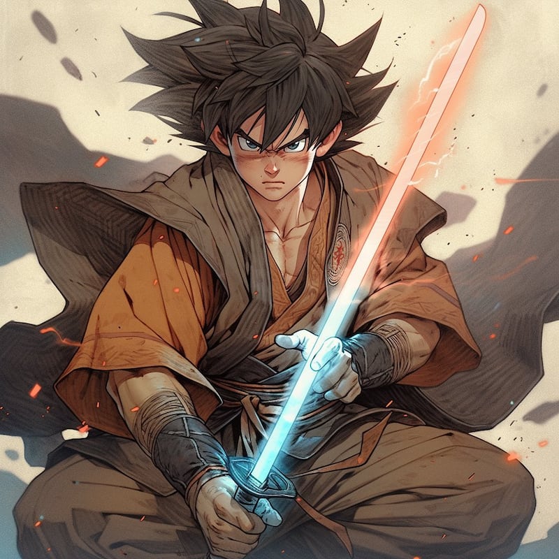Goku como Caballero Jedi. @SenpaiCrusade