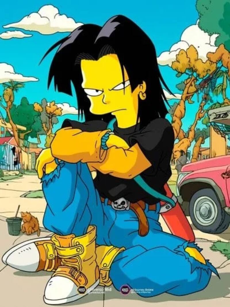 Número 17 en Los Simpson - Universo Midjourney