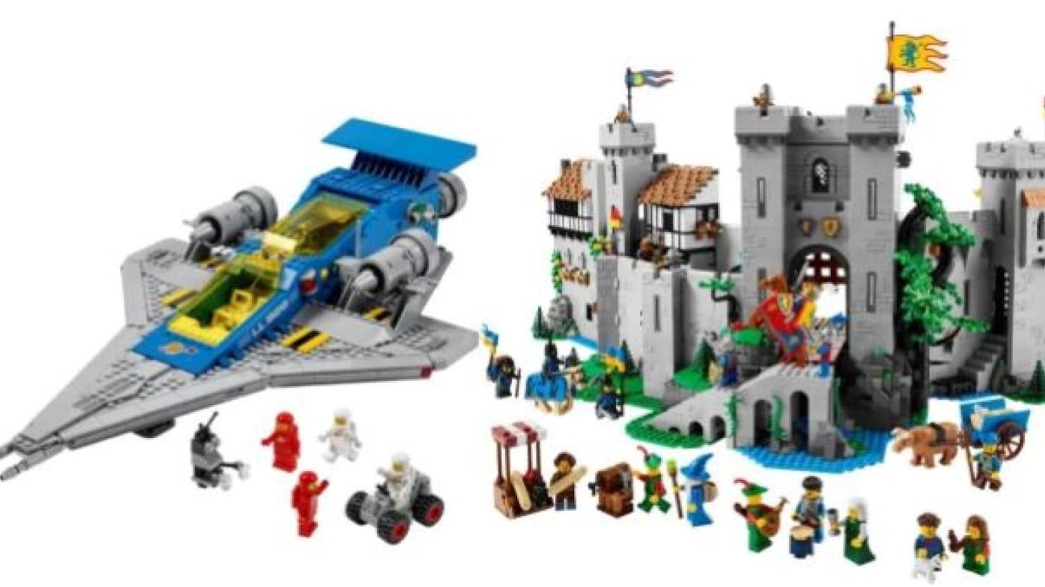 En la imagen, el set LEGO Galaxy Explorer y el set LEGO King's Castle