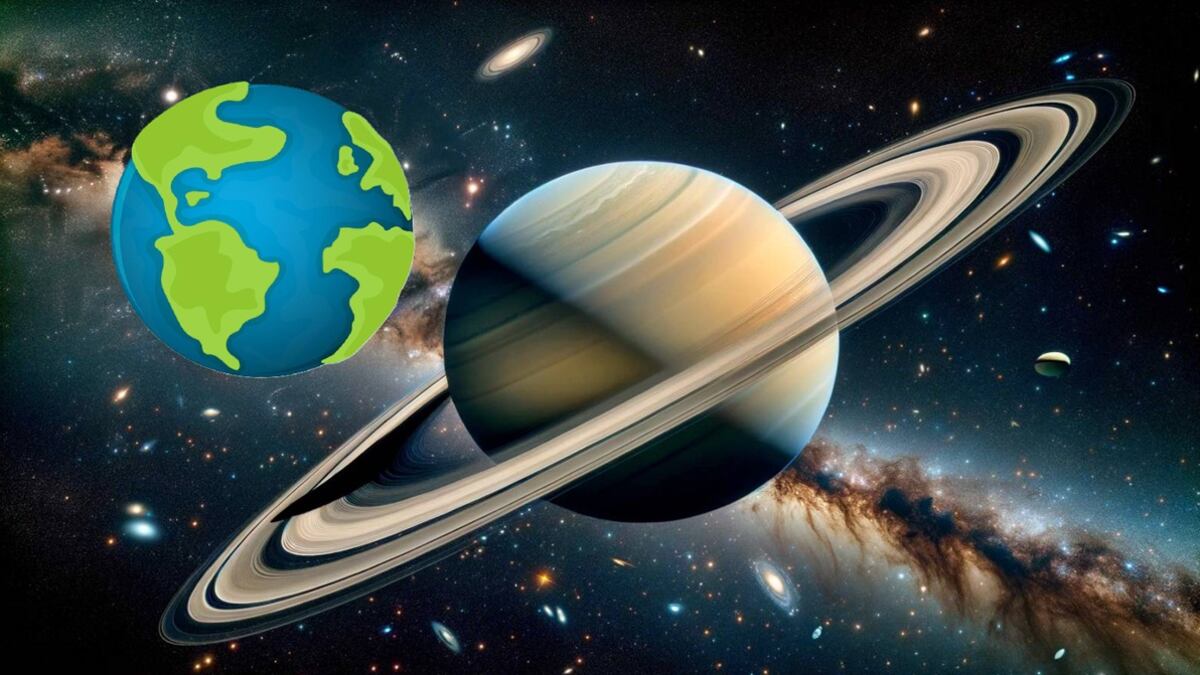 Saturno y Tierra - ilustración