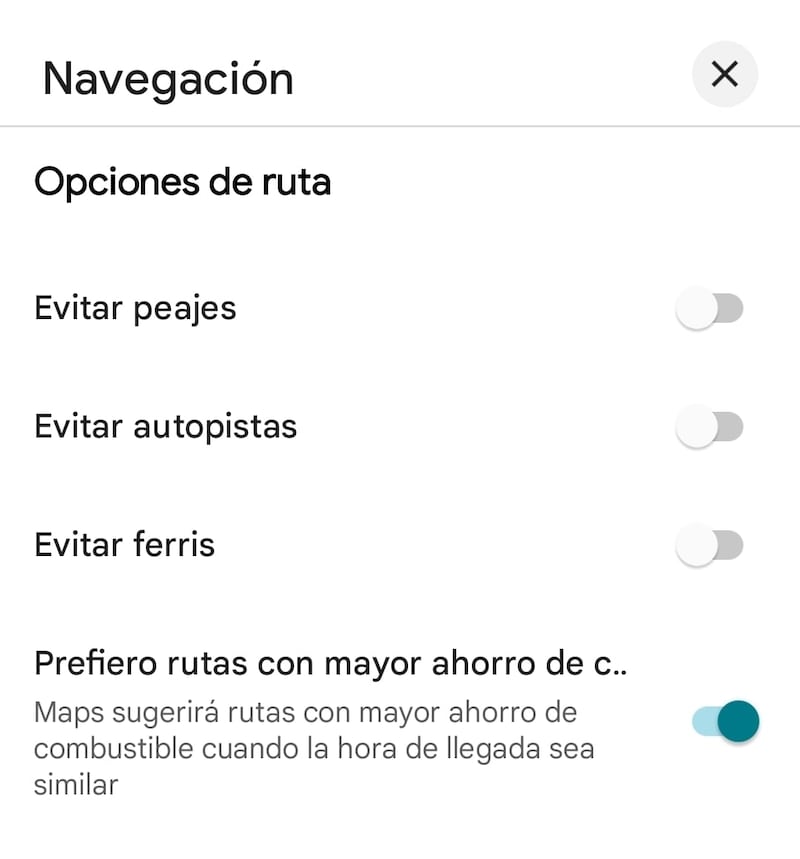 Activar rutas ecológicas - Google Maps