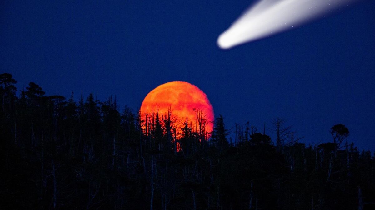 Eventos astronómicos, eclipse lunar, cometa