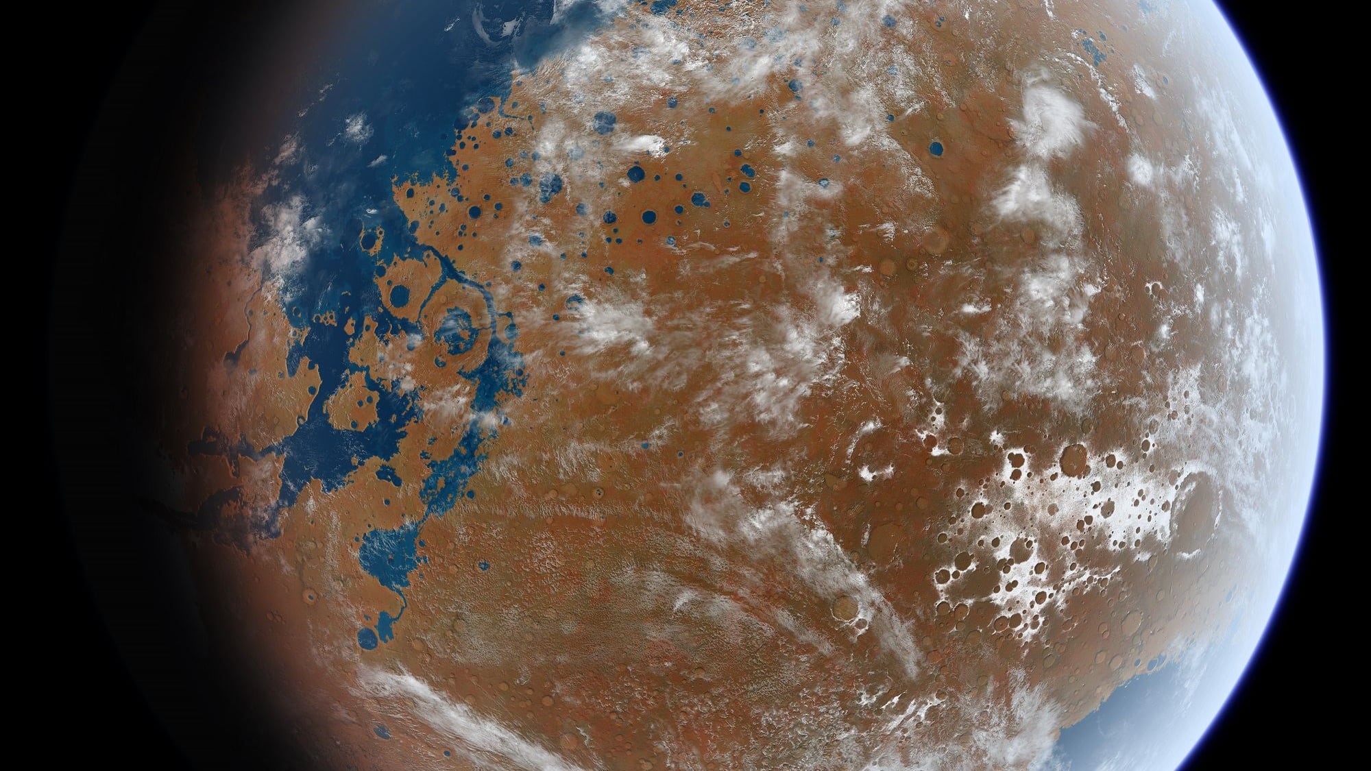 Impresión artística de Marte durante la era de Noé