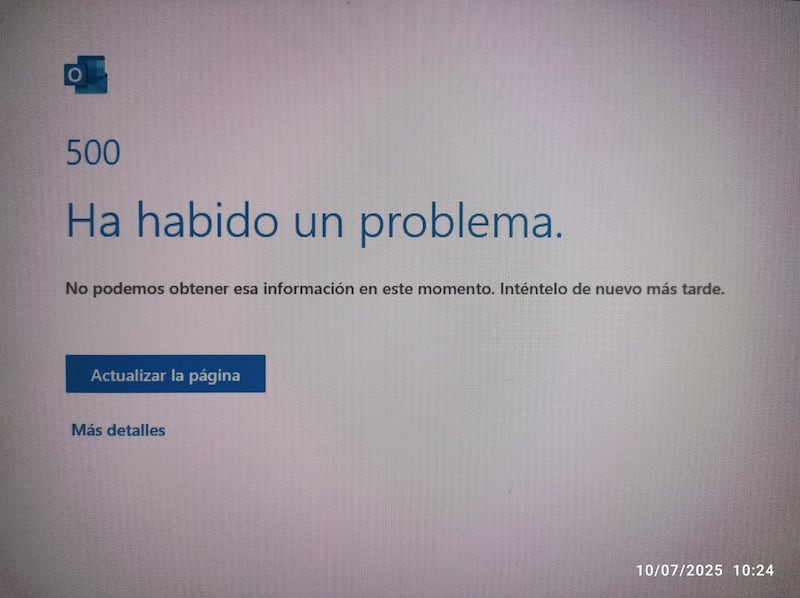 Outlook presenta fallas